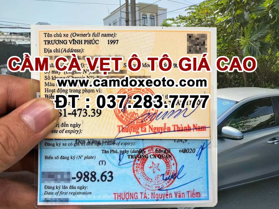 Cầm cà vẹt xe ô tô giá cao thủ tục nhanh - camdoxeoto.com